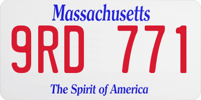 MA license plate 9RD771