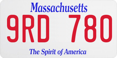 MA license plate 9RD780