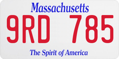 MA license plate 9RD785