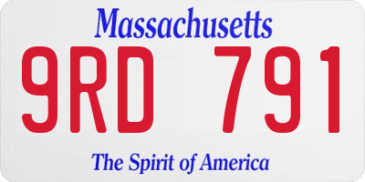 MA license plate 9RD791