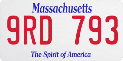 MA license plate 9RD793