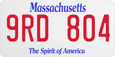 MA license plate 9RD804