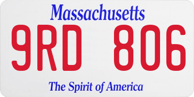 MA license plate 9RD806