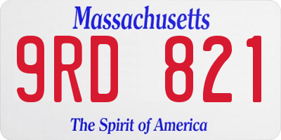 MA license plate 9RD821