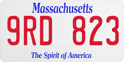 MA license plate 9RD823