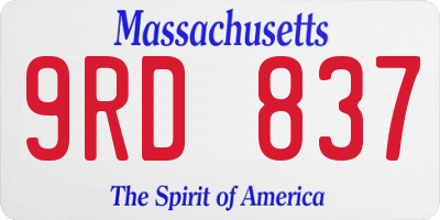 MA license plate 9RD837