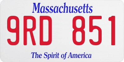 MA license plate 9RD851