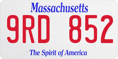 MA license plate 9RD852