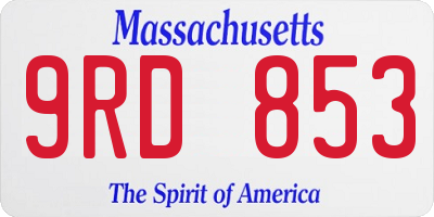 MA license plate 9RD853
