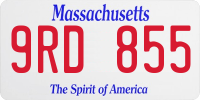 MA license plate 9RD855