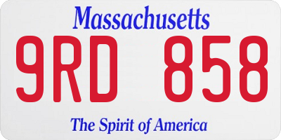 MA license plate 9RD858