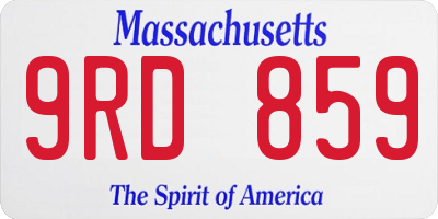 MA license plate 9RD859