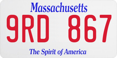 MA license plate 9RD867