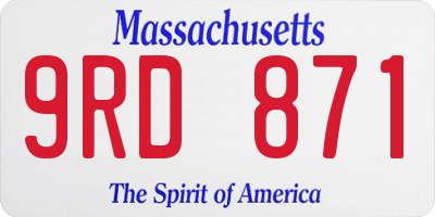 MA license plate 9RD871