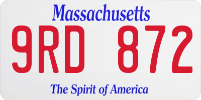 MA license plate 9RD872