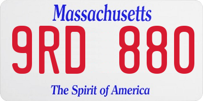 MA license plate 9RD880