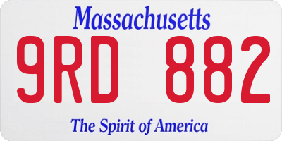 MA license plate 9RD882