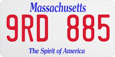 MA license plate 9RD885
