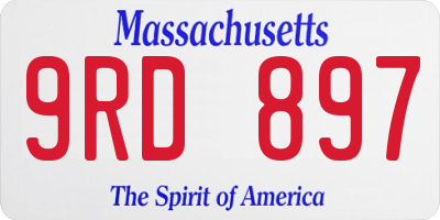 MA license plate 9RD897