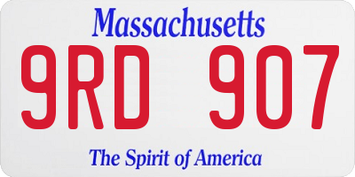 MA license plate 9RD907