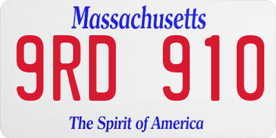 MA license plate 9RD910