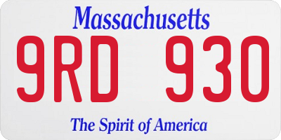 MA license plate 9RD930