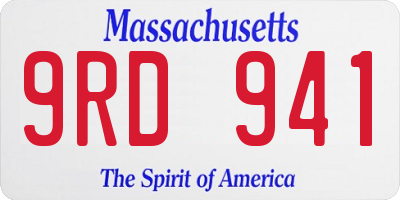 MA license plate 9RD941