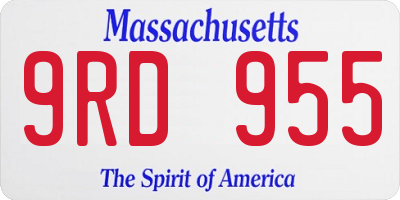 MA license plate 9RD955