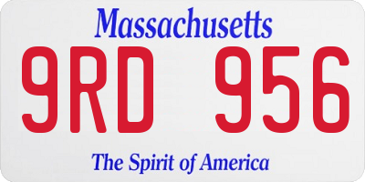 MA license plate 9RD956