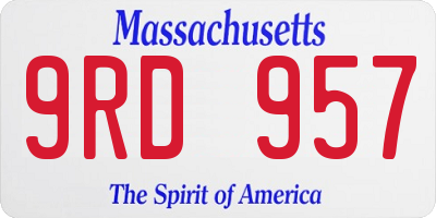 MA license plate 9RD957