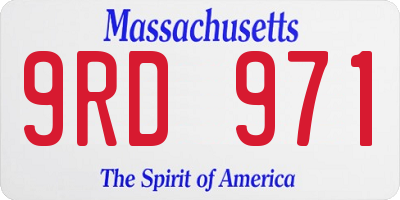 MA license plate 9RD971