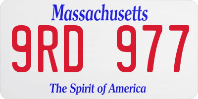 MA license plate 9RD977