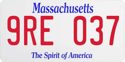 MA license plate 9RE037