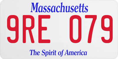 MA license plate 9RE079