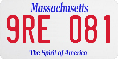 MA license plate 9RE081