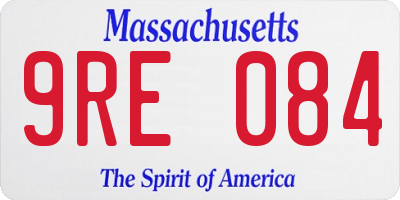 MA license plate 9RE084