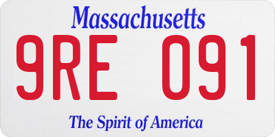 MA license plate 9RE091