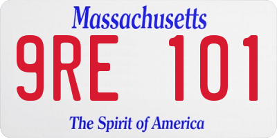 MA license plate 9RE101
