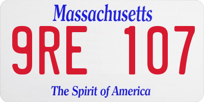 MA license plate 9RE107