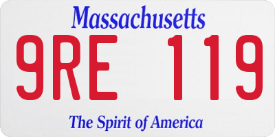 MA license plate 9RE119