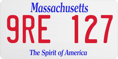 MA license plate 9RE127