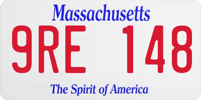 MA license plate 9RE148