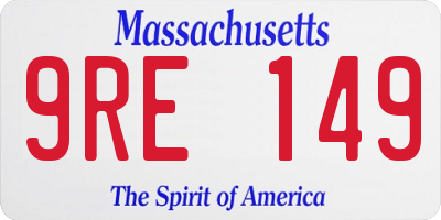 MA license plate 9RE149