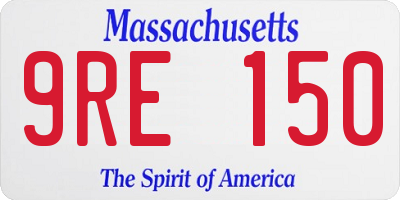 MA license plate 9RE150