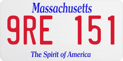 MA license plate 9RE151