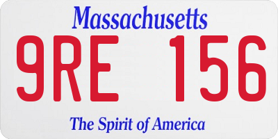 MA license plate 9RE156