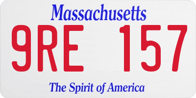 MA license plate 9RE157
