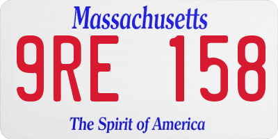 MA license plate 9RE158