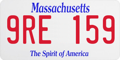 MA license plate 9RE159