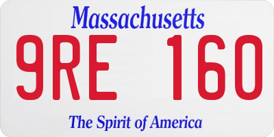 MA license plate 9RE160